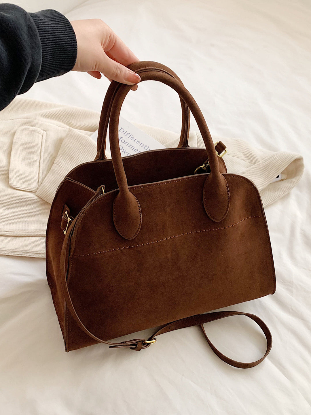 Luisa | Borsa Quotidiana Minimalista in Pelle Suede