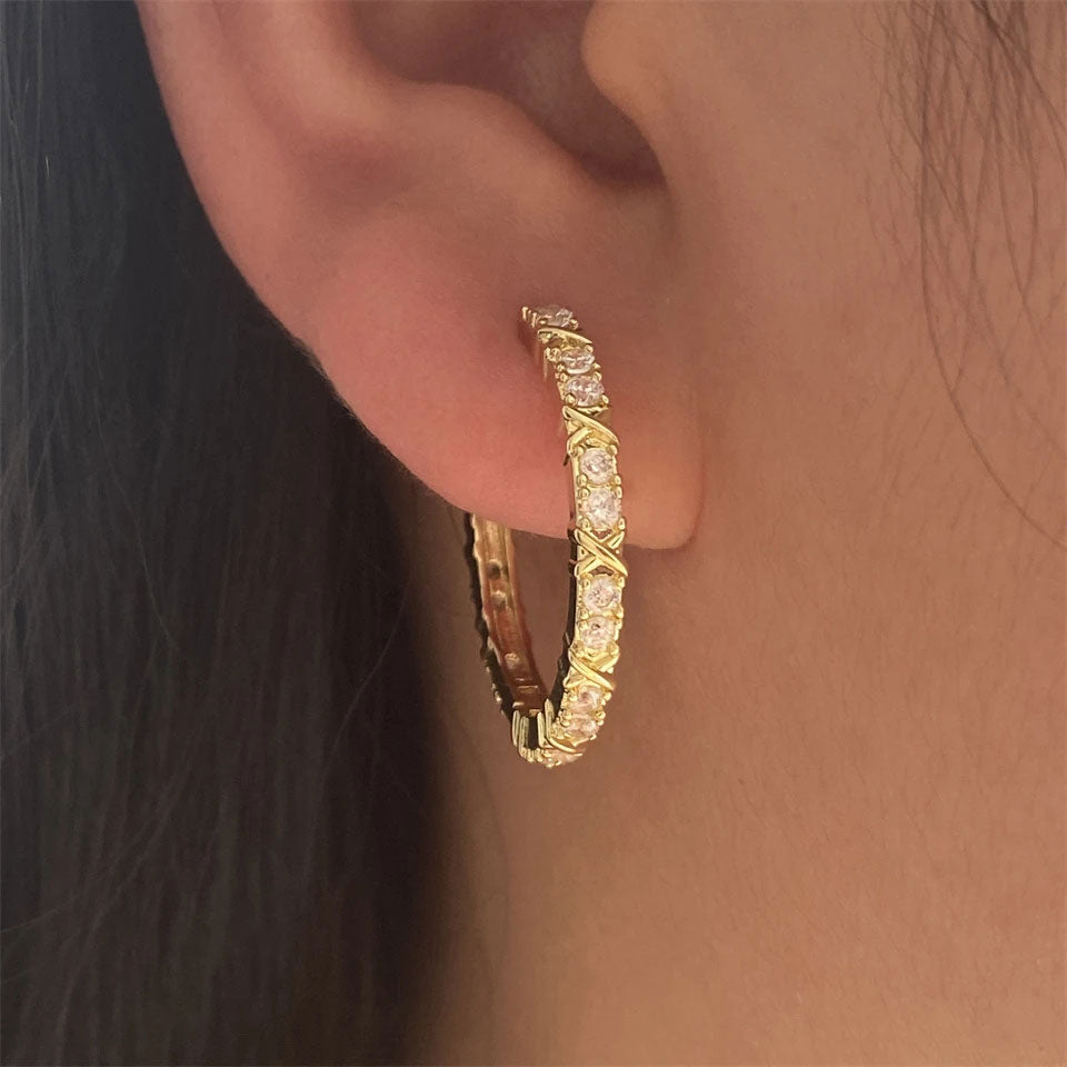 Aurelisse | Orecchini a Croce in Zirconia Oro 18K