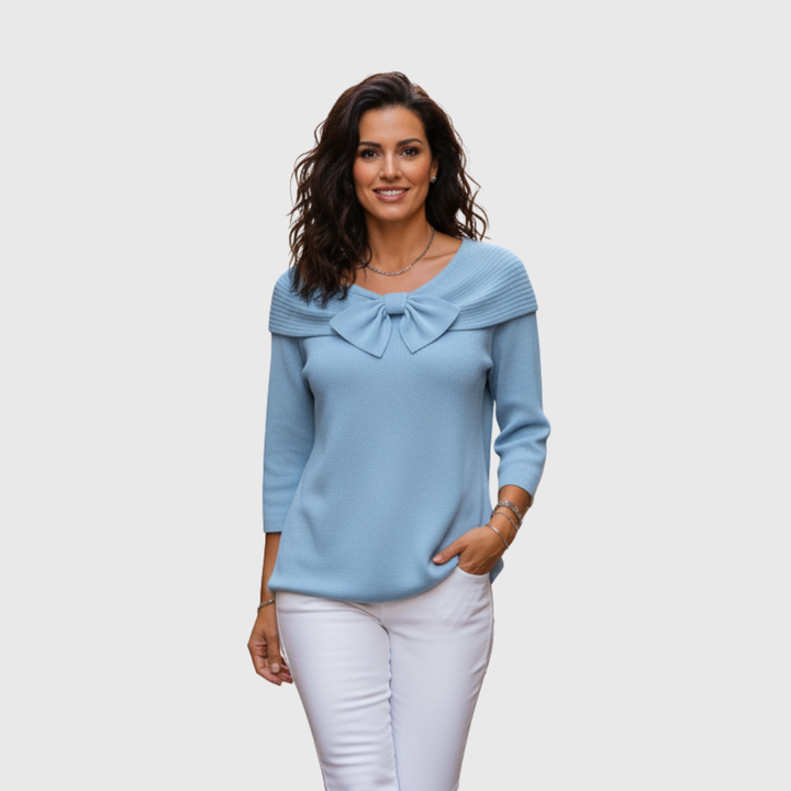 Amélie - Top elegante in maglia con fiocco
