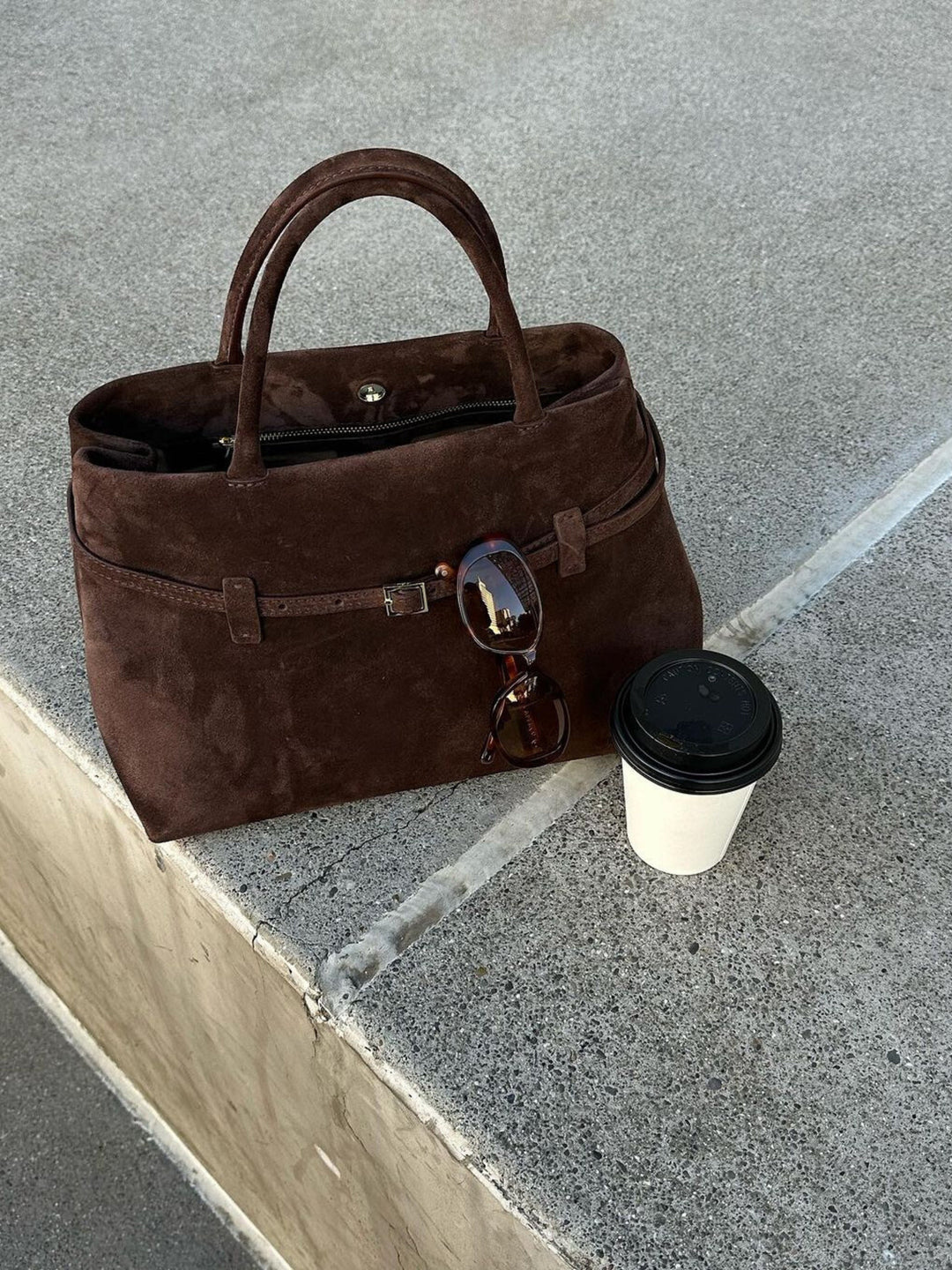 Rebecca | Borsa a Spalla in Pelle Scamosciata Luxe