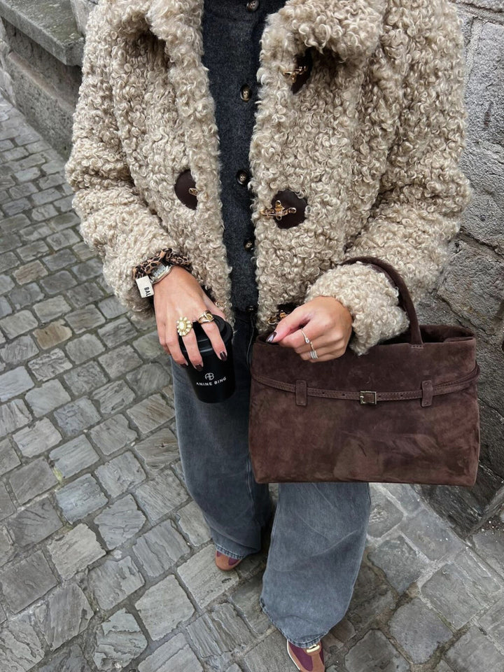 Rebecca | Borsa a Spalla in Pelle Scamosciata Luxe