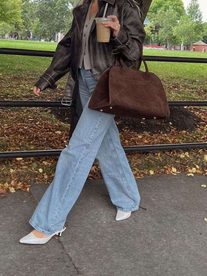 Luisa | Borsa Quotidiana Minimalista in Pelle Suede