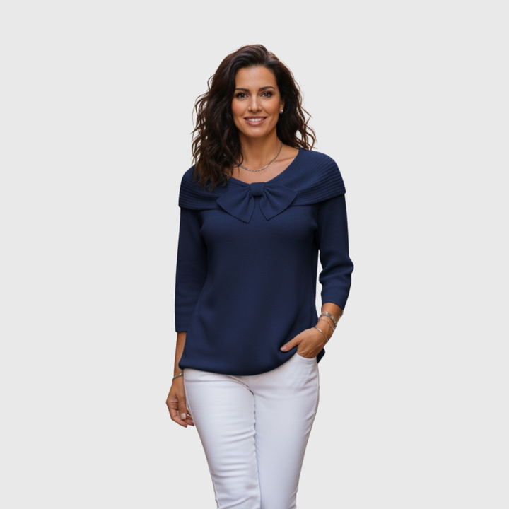 Amélie - Top elegante in maglia con fiocco