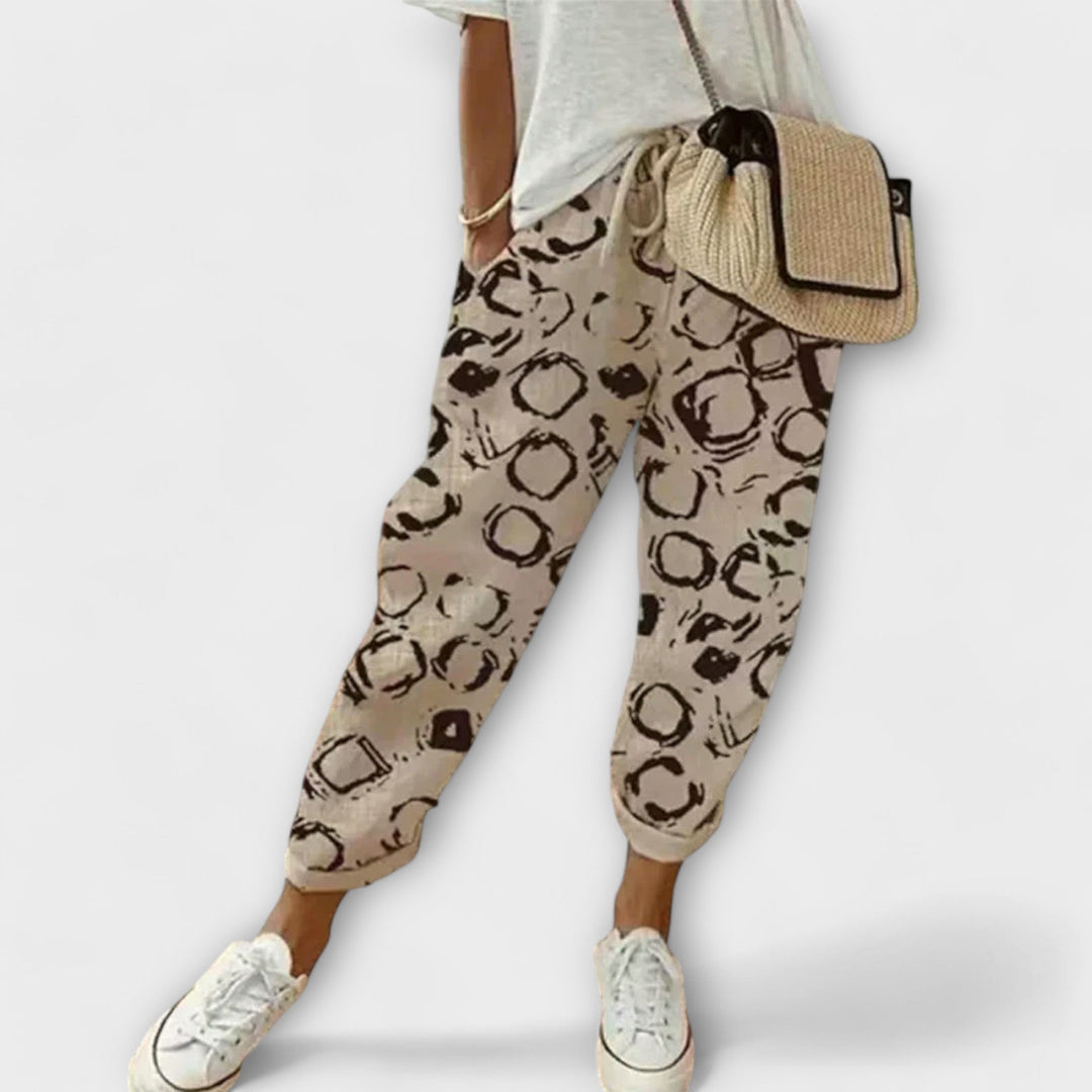 Burga - Pantaloni confortevoli in cotone e lino