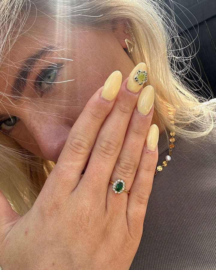 Amaryelle | Anello in Zirconia Verde in Oro 18K