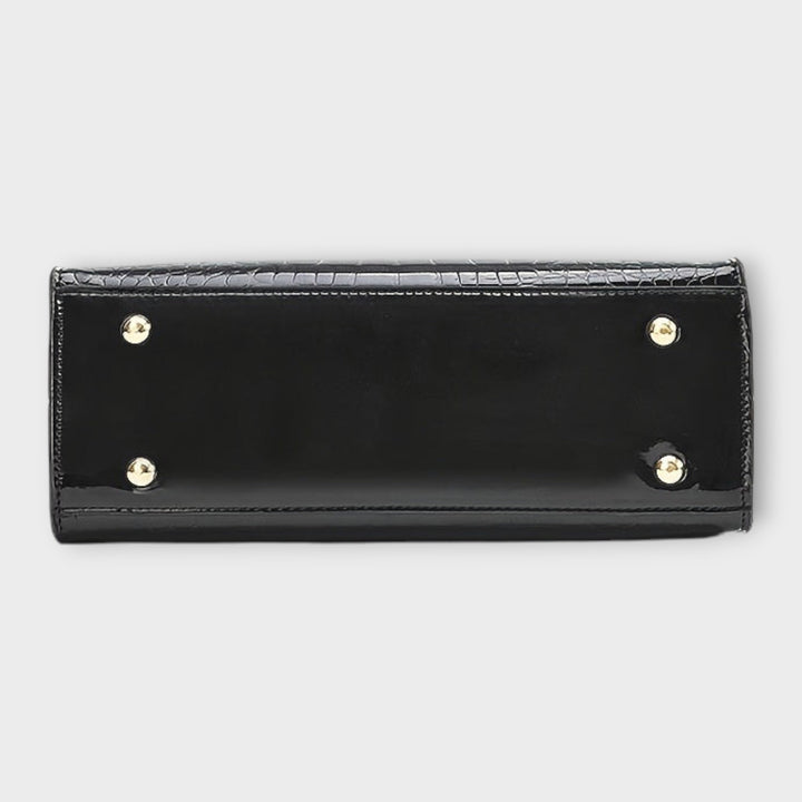 Gianna Boutique - Borsa a Mano con Motivo Coccodrillo Lucido